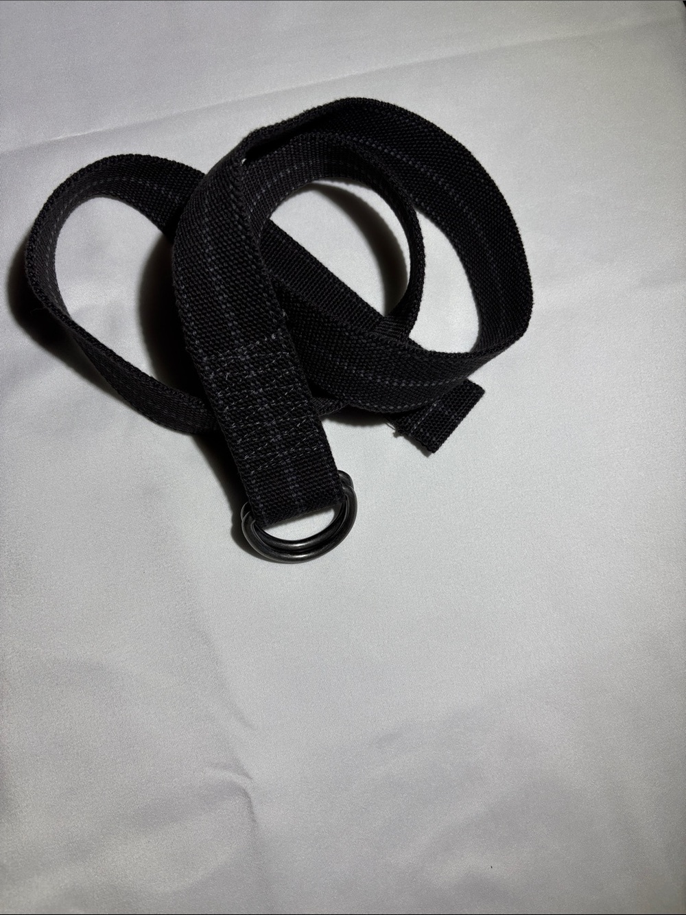 Black Men's Webbing Belt with D-Ring Closure